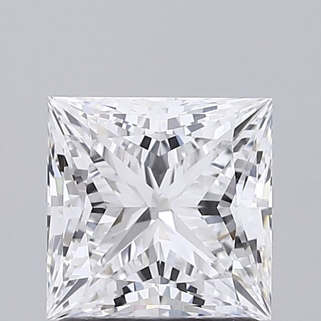 1.54 Carat Princess Shaped, Ideal Cut, D Color, VVS2 Clarity, IGI Certified Lab Grown Diamond