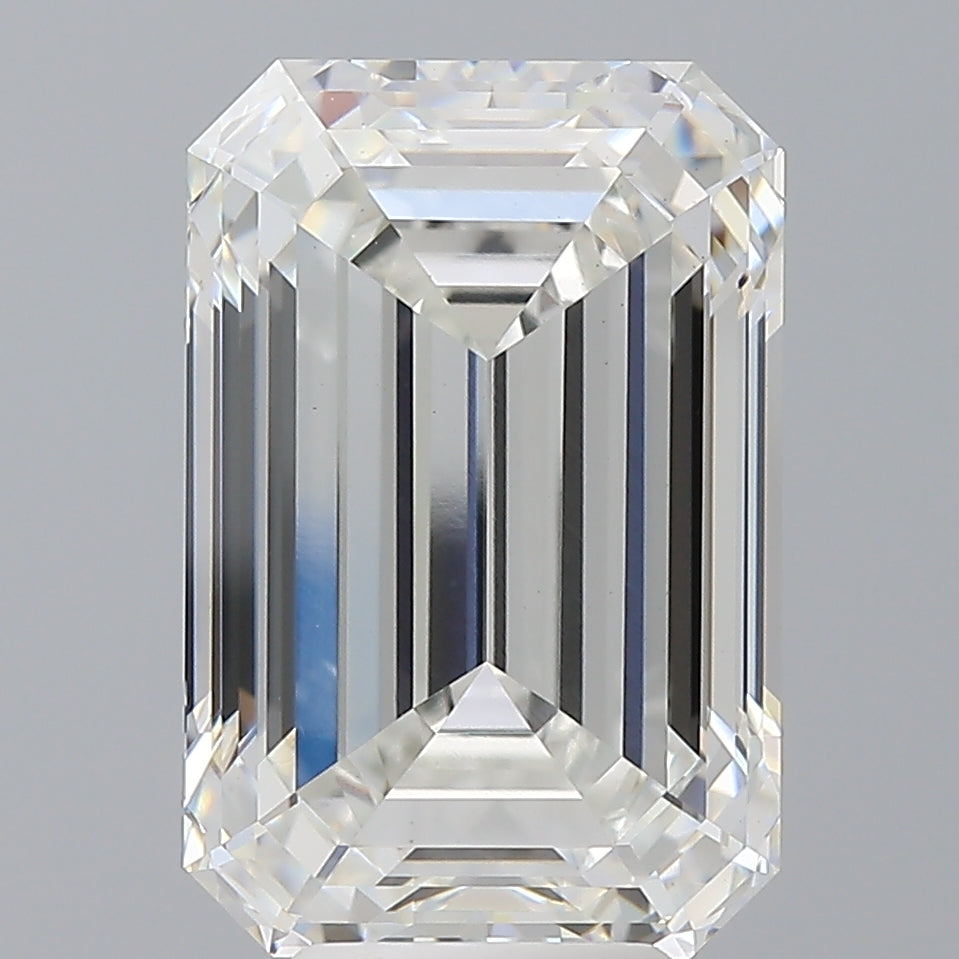 7.58 Carat Emerald Shaped, Ideal Cut, F Color, VS1 Clarity, IGI Certified Lab Grown Diamond