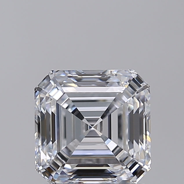 1.56 Carat Asscher Shaped, Ideal Cut, D Color, VVS2 Clarity, IGI Certified Lab Grown Diamond