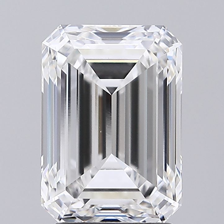 3.04 Carat Emerald Shaped, Ideal Cut, F Color, VVS2 Clarity, IGI Certified Lab Grown Diamond