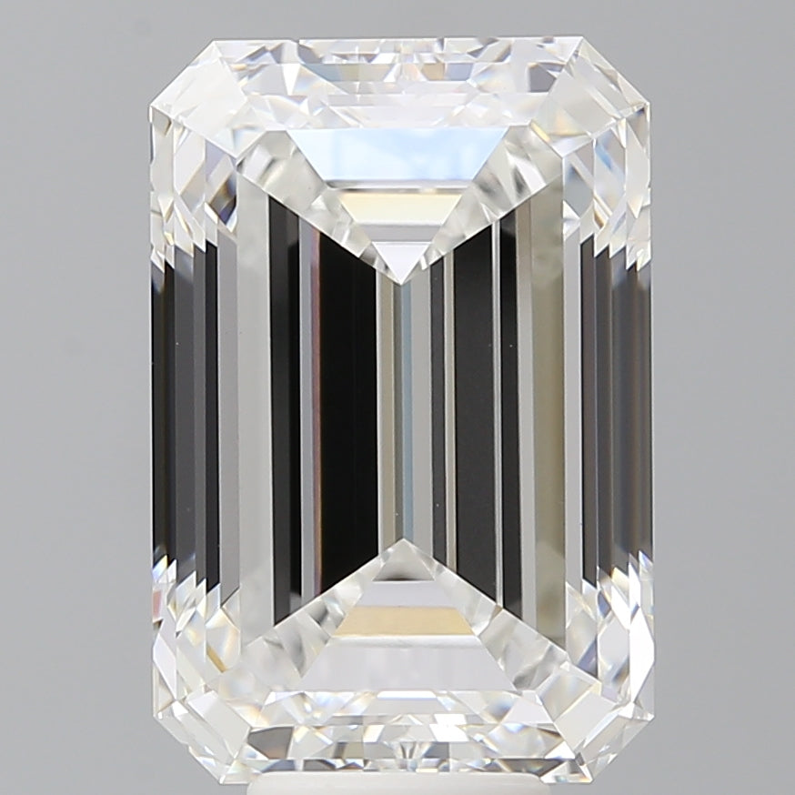 9.07 Carat Emerald Shaped, Ideal Cut, F Color, VVS2 Clarity, IGI Certified Lab Grown Diamond