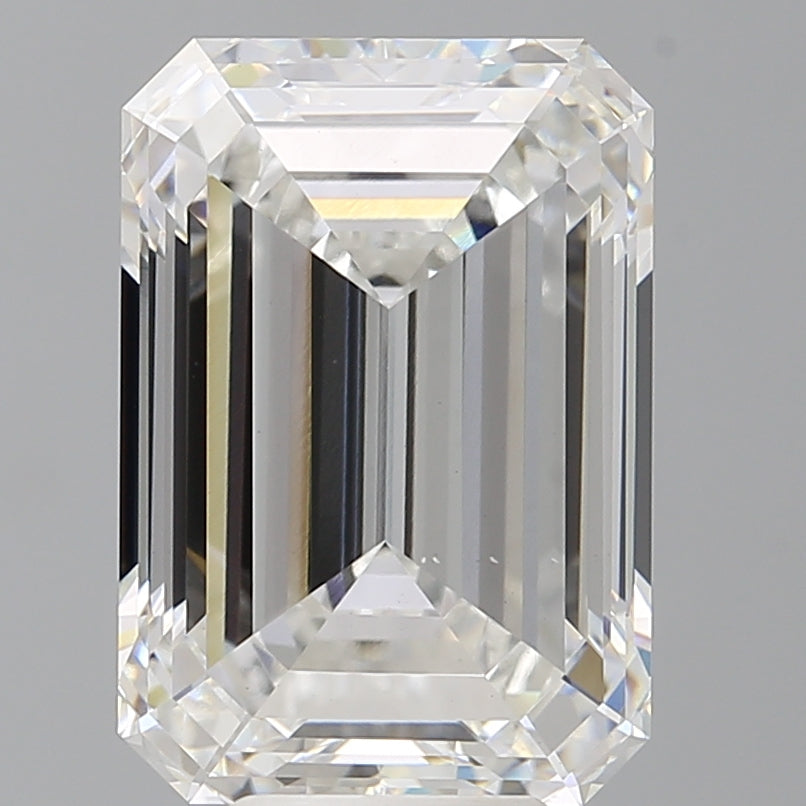 7.60 Carat Emerald Shaped, Ideal Cut, F Color, VS1 Clarity, IGI Certified Lab Grown Diamond