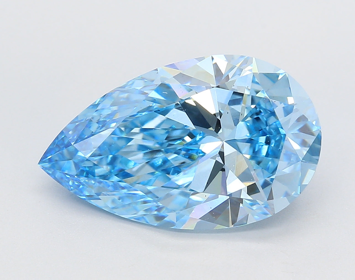 5.24 Carat Pear Shaped, Ideal Cut, VS1 Clarity, IGI Certified Lab Grown Diamond