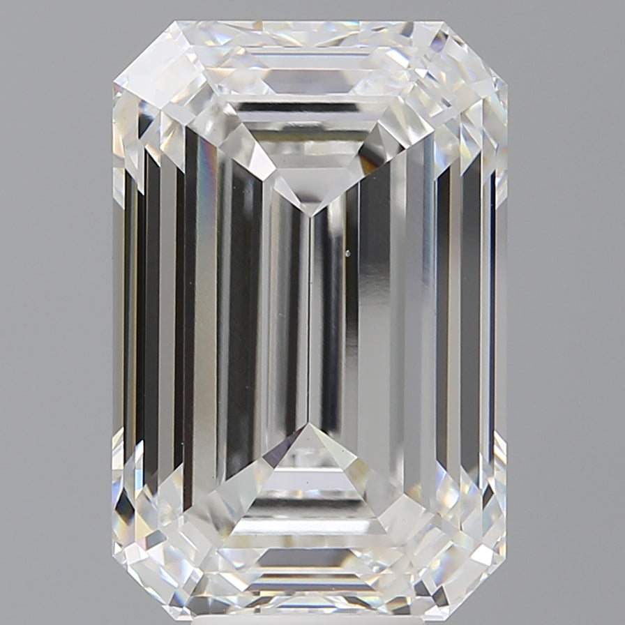 10.51 Carat Emerald Shaped, Ideal Cut, F Color, VVS2 Clarity, IGI Certified Lab Grown Diamond