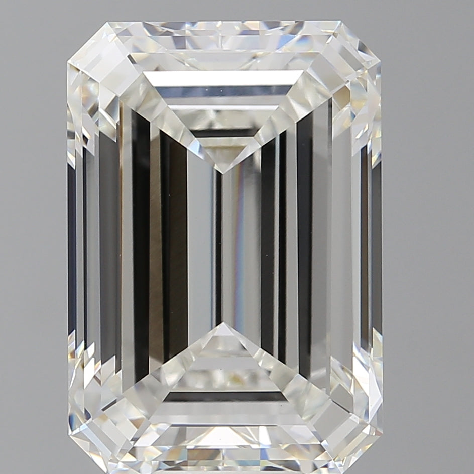 12.50 Carat Emerald Shaped, Ideal Cut, F Color, VVS2 Clarity, IGI Certified Lab Grown Diamond