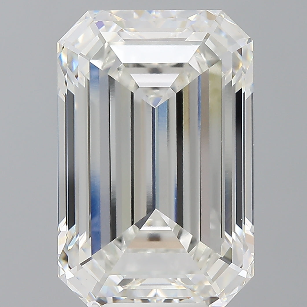 10.59 Carat Emerald Shaped, Ideal Cut, F Color, VVS2 Clarity, IGI Certified Lab Grown Diamond