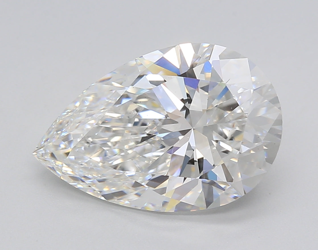 4.02 Carat Pear Shaped, Ideal Cut, E Color, VS2 Clarity, GIA Certified Lab Grown Diamond