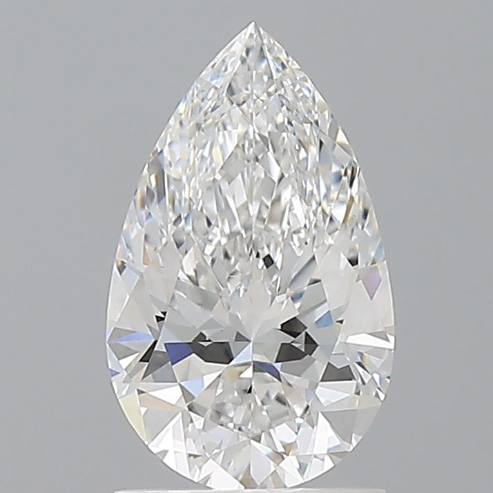 1.50 Carat Pear Shaped, Ideal Cut, E Color, VVS2 Clarity, IGI Certified Lab Grown Diamond