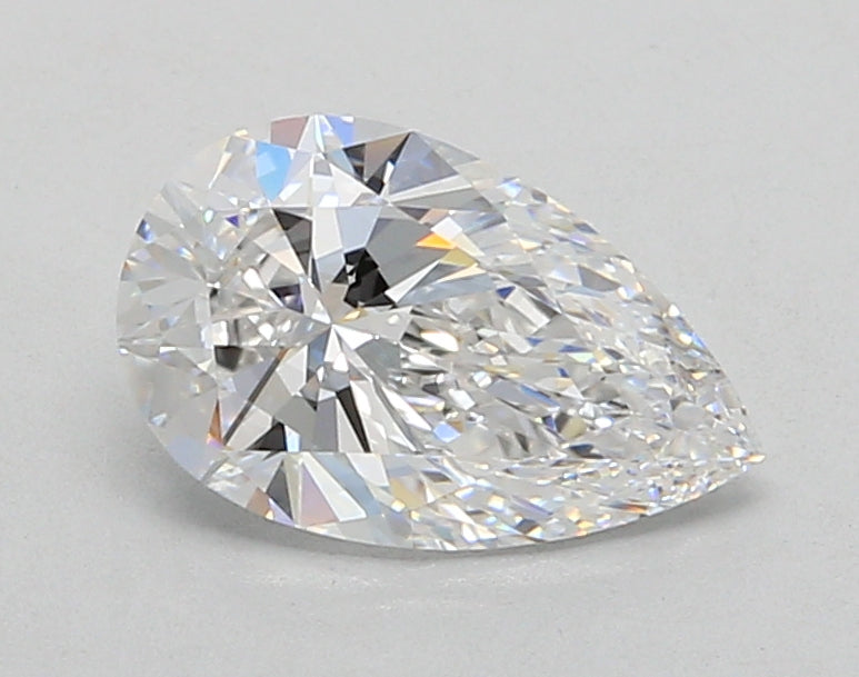 1.43 Carat Pear Shaped, Ideal Cut, D Color, VVS2 Clarity, IGI Certified Lab Grown Diamond