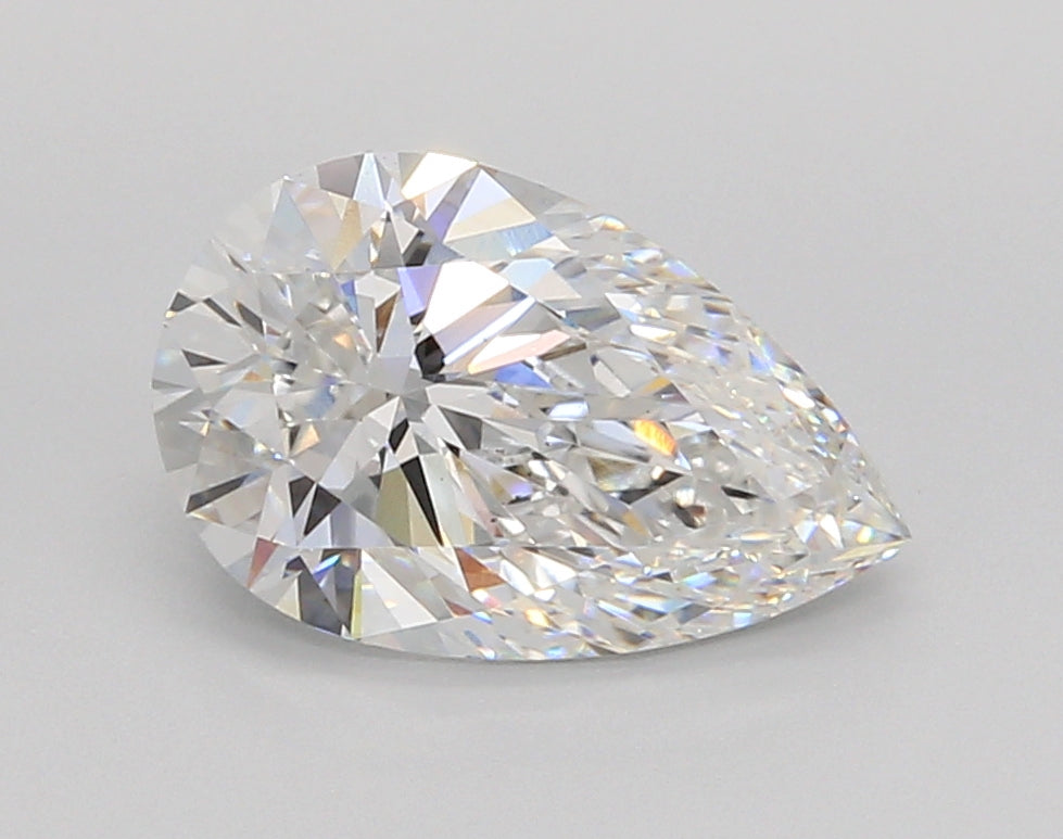 2.56 Carat Pear Shaped, Ideal Cut, E Color, VS1 Clarity, IGI Certified Lab Grown Diamond