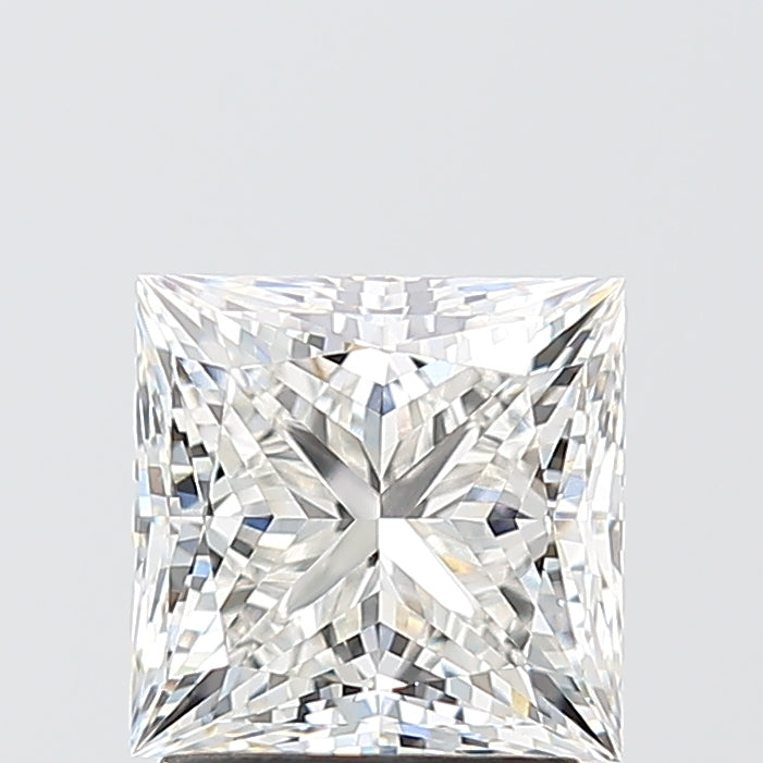 2.10 Carat Princess Shaped, Ideal Cut, F Color, VVS2 Clarity, IGI Certified Lab Grown Diamond
