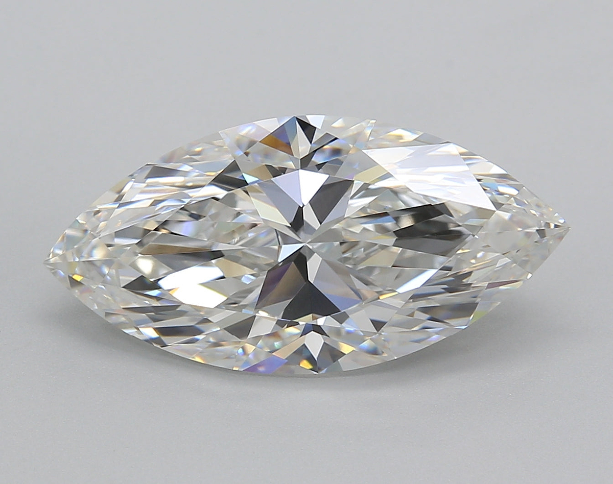5.01 Carat Marquise Shaped, Very Good Cut, F Color, VVS2 Clarity, IGI Certified Lab Grown Diamond