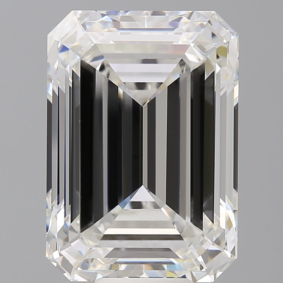 12.57 Carat Emerald Shaped, Ideal Cut, F Color, VVS2 Clarity, IGI Certified Lab Grown Diamond