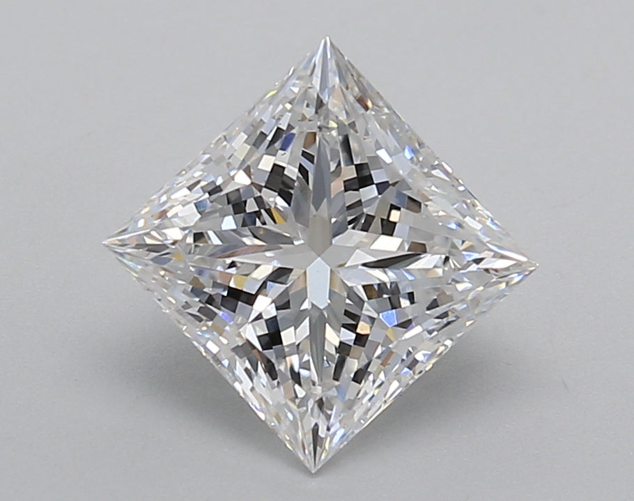2.02 Carat Princess Shaped, Excellent Cut, D Color, VS1 Clarity, IGI Certified Lab Grown Diamond