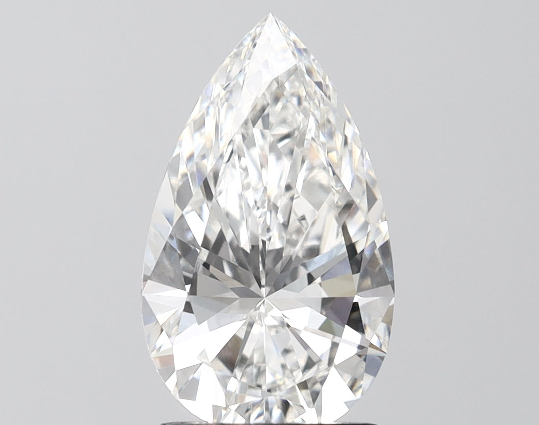 2.60 Carat Pear Shaped, Very Good Cut, F Color, VS1 Clarity, IGI Certified Lab Grown Diamond