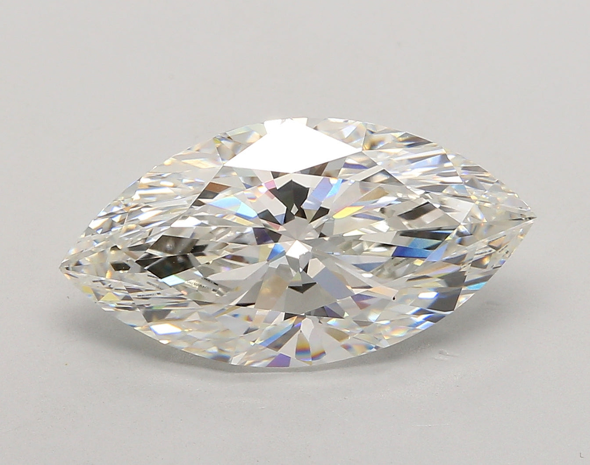 6.02 Carat Marquise Shaped, Ideal Cut, G Color, VVS2 Clarity, IGI Certified Lab Grown Diamond