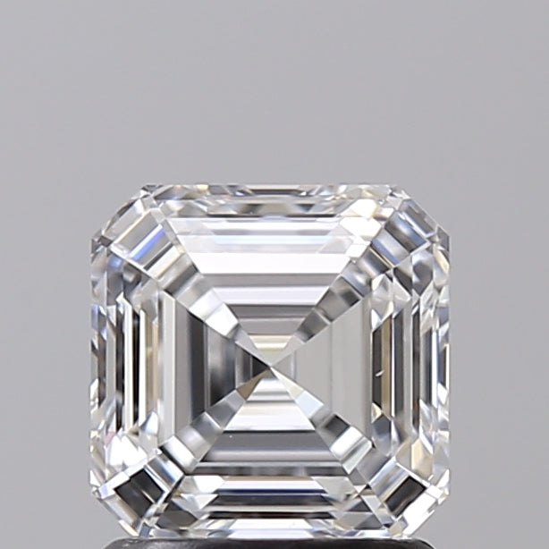 1.45 Carat Asscher Shaped, Ideal Cut, D Color, VS1 Clarity, IGI Certified Lab Grown Diamond