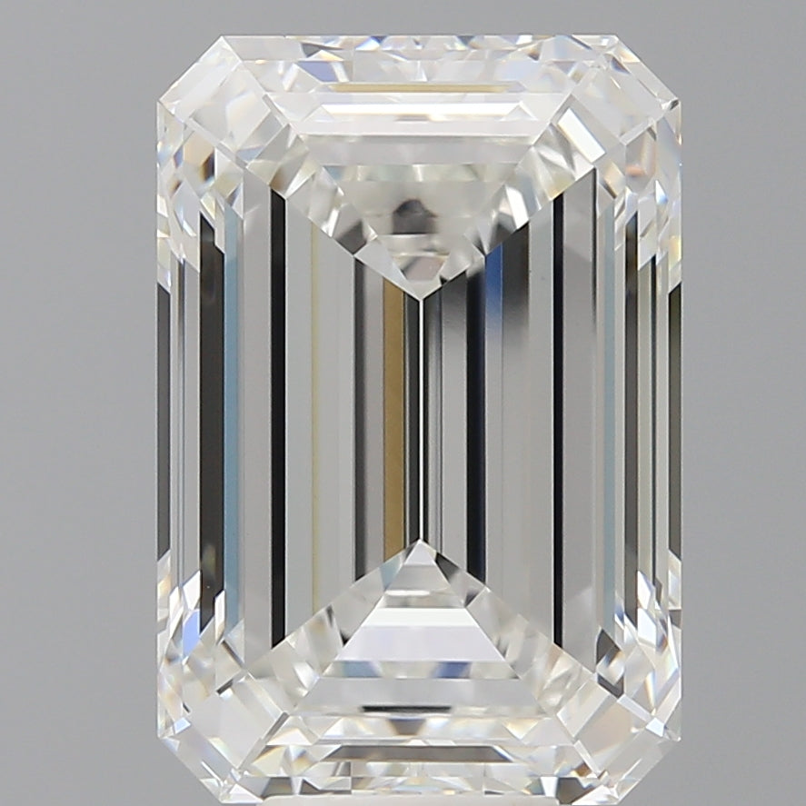 10.10 Carat Emerald Shaped, Ideal Cut, F Color, VVS2 Clarity, IGI Certified Lab Grown Diamond
