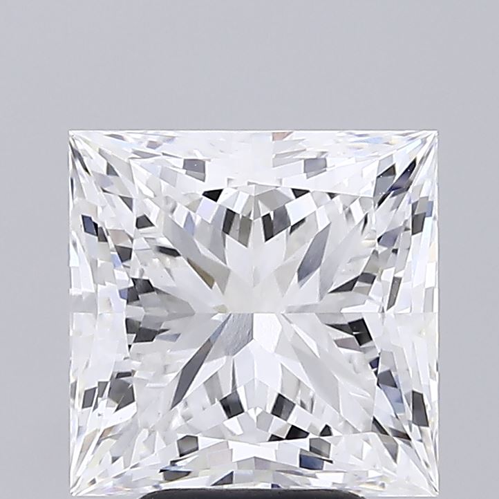 5.05 Carat Princess Shaped, Ideal Cut, E Color, VVS2 Clarity, IGI Certified Lab Grown Diamond