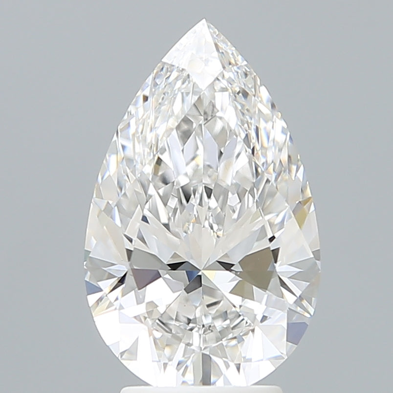 3.66 Carat Pear Shaped, Ideal Cut, E Color, VVS2 Clarity, IGI Certified Lab Grown Diamond