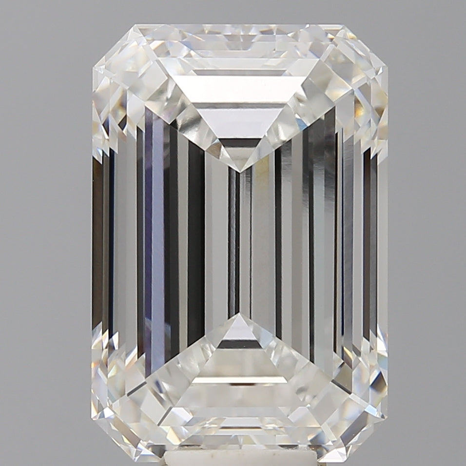 12.08 Carat Emerald Shaped, Ideal Cut, F Color, VVS2 Clarity, IGI Certified Lab Grown Diamond