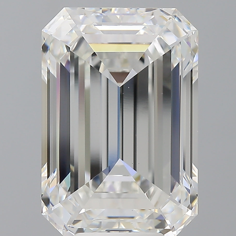 9.05 Carat Emerald Shaped, Ideal Cut, F Color, VS1 Clarity, IGI Certified Lab Grown Diamond