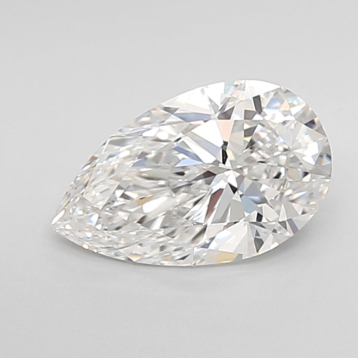 1.59 Carat Pear Shaped, Ideal Cut, E Color, VVS2 Clarity, IGI Certified Lab Grown Diamond