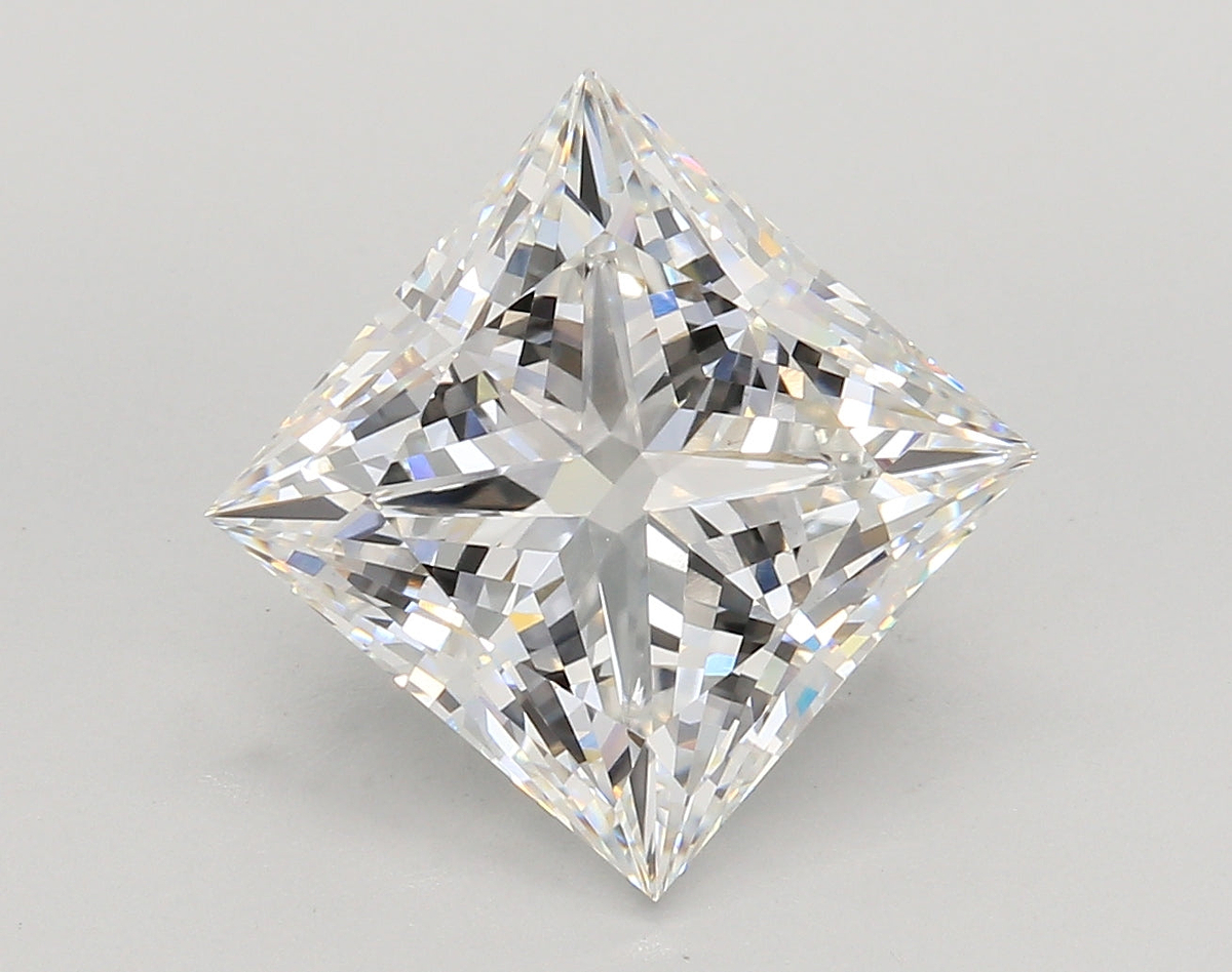 5.59 Carat Princess Shaped, Ideal Cut, E Color, VS1 Clarity, IGI Certified Lab Grown Diamond
