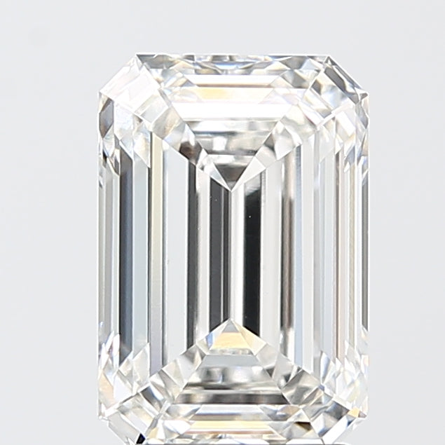3.08 Carat Emerald Shaped, Ideal Cut, F Color, VVS2 Clarity, IGI Certified Lab Grown Diamond