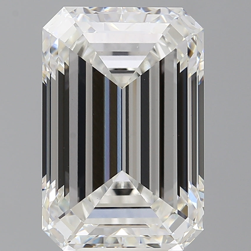 9.07 Carat Emerald Shaped, Ideal Cut, F Color, VVS2 Clarity, IGI Certified Lab Grown Diamond