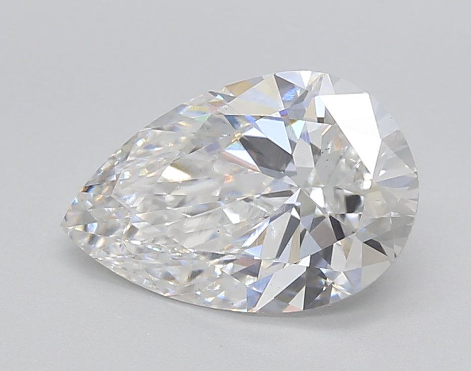 2.02 Carat Pear Shaped, Excellent Cut, E Color, VS2 Clarity, IGI Certified Lab Grown Diamond
