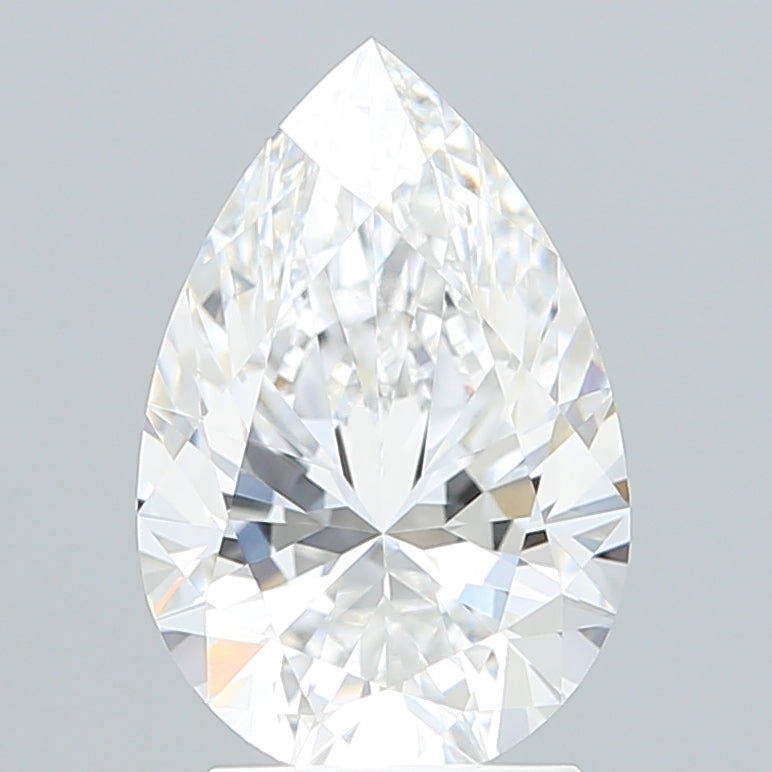 2.60 Carat Pear Shaped, Ideal Cut, D Color, VVS1 Clarity, IGI Certified Lab Grown Diamond