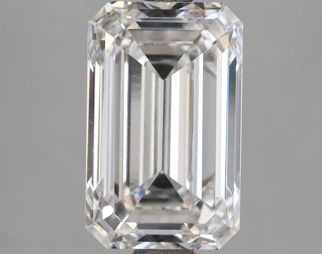 4.02 Carat Emerald Shaped, Ideal Cut, E Color, VVS1 Clarity, IGI Certified Lab Grown Diamond