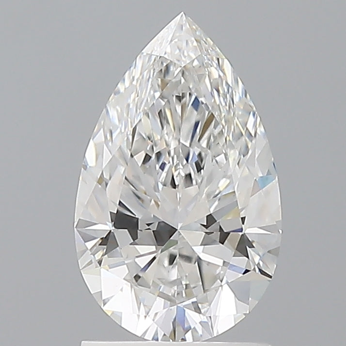 1.58 Carat Pear Shaped, Ideal Cut, E Color, VVS2 Clarity, IGI Certified Lab Grown Diamond