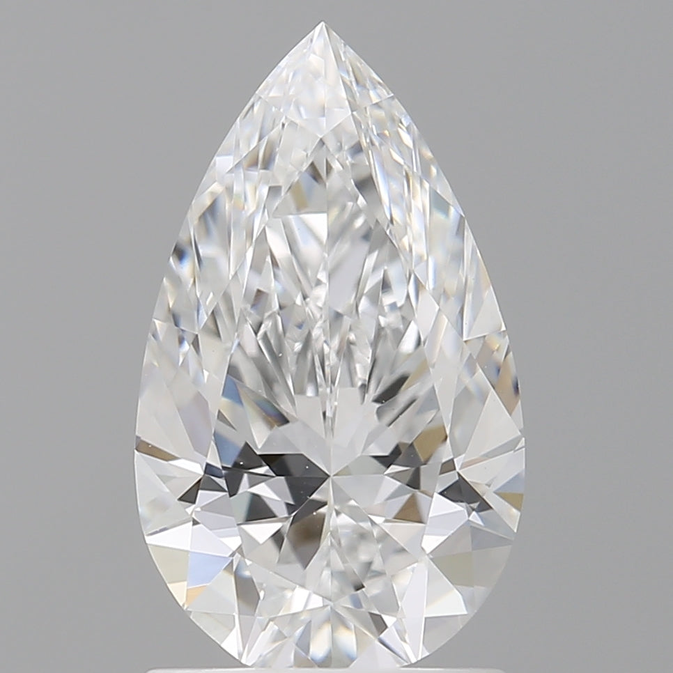 1.60 Carat Pear Shaped, Ideal Cut, E Color, VVS2 Clarity, IGI Certified Lab Grown Diamond