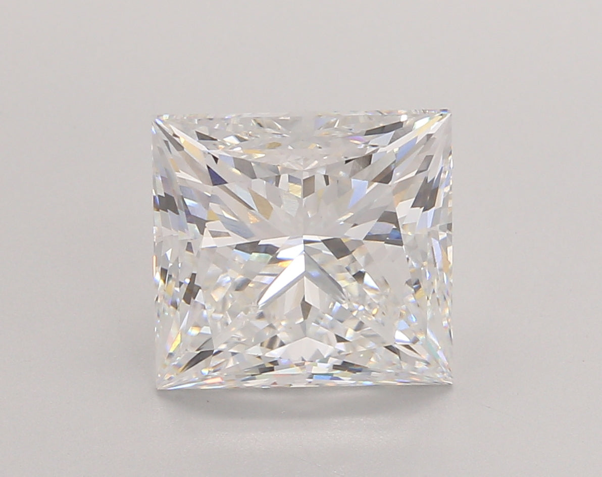 4.73 Carat Princess Shaped, Ideal Cut, E Color, VS1 Clarity, IGI Certified Lab Grown Diamond