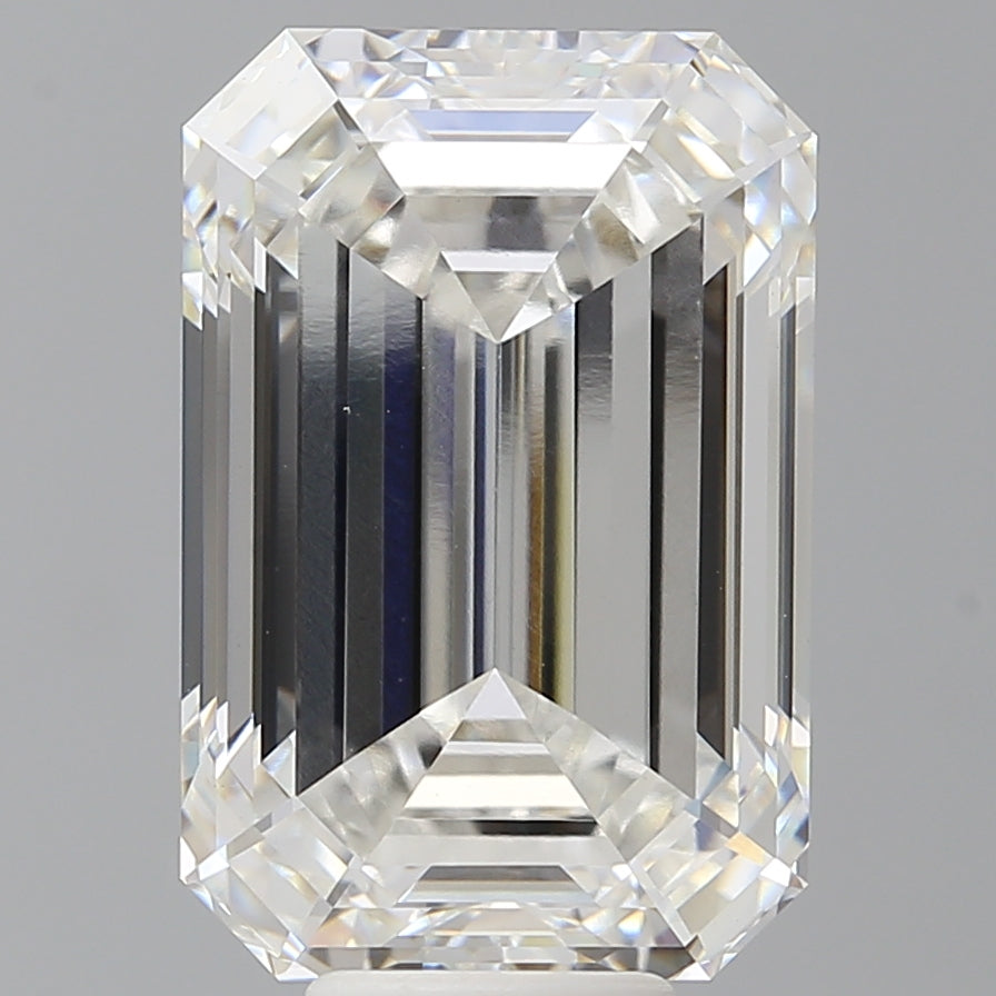 10.01 Carat Emerald Shaped, Ideal Cut, F Color, VVS2 Clarity, IGI Certified Lab Grown Diamond
