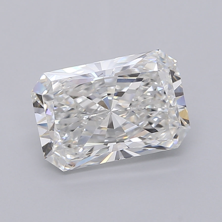 3.04 Carat Radiant Shaped, Ideal Cut, E Color, VVS2 Clarity, IGI Certified Lab Grown Diamond