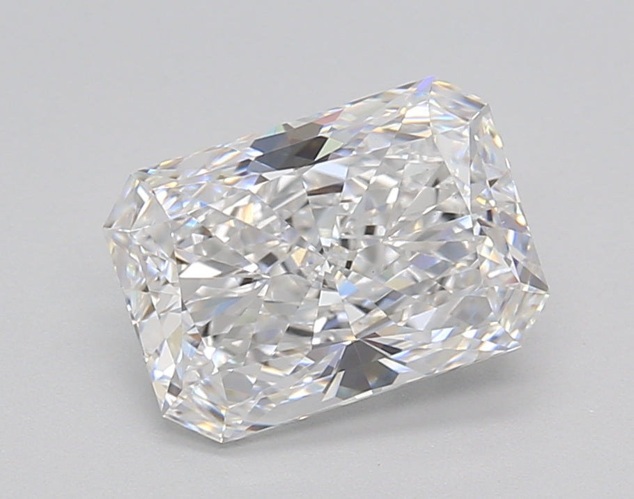 2.02 Carat Radiant Shaped, Ideal Cut, D Color, VVS2 Clarity, GIA Certified Lab Grown Diamond