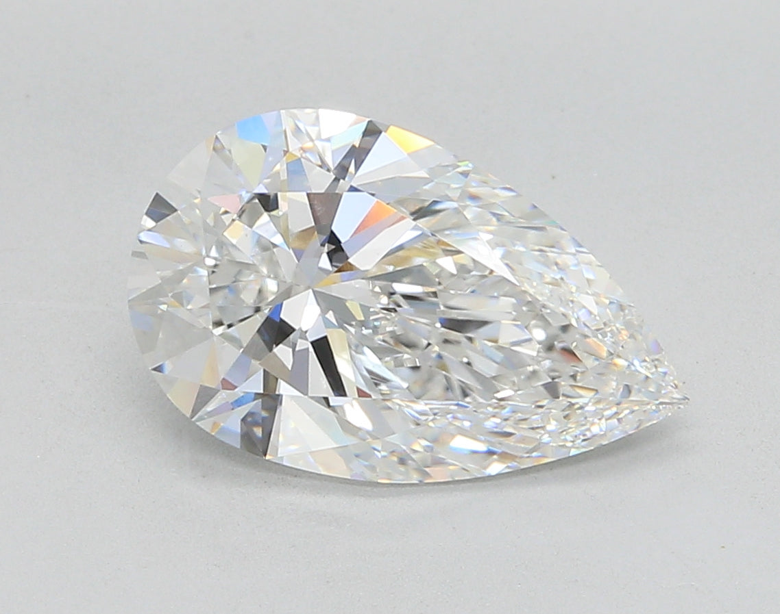 3.81 Carat Pear Shaped, Ideal Cut, E Color, VS1 Clarity, IGI Certified Lab Grown Diamond