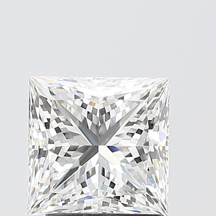 2.05 Carat Princess Shaped, Ideal Cut, F Color, VVS2 Clarity, IGI Certified Lab Grown Diamond