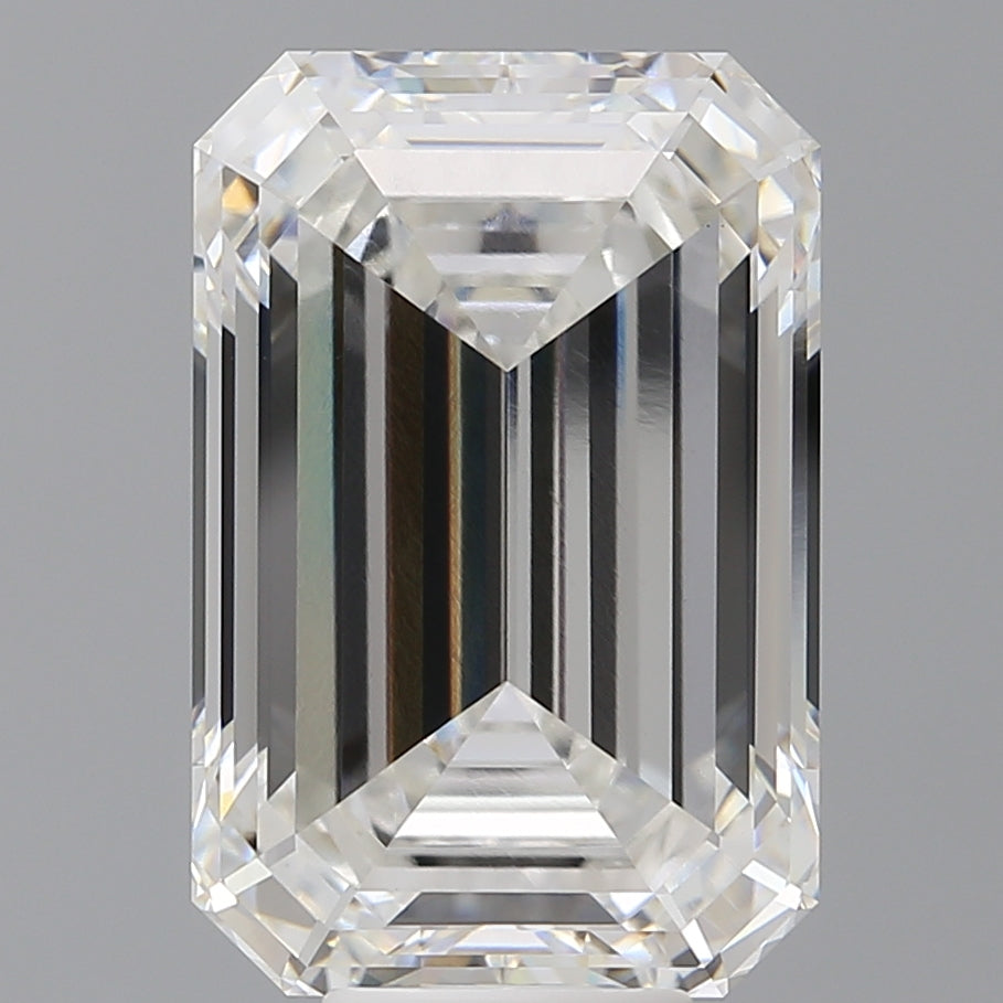 10.05 Carat Emerald Shaped, Ideal Cut, F Color, VVS2 Clarity, IGI Certified Lab Grown Diamond