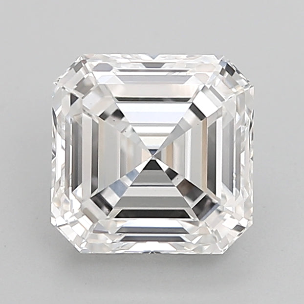 2.06 Carat Asscher Shaped, Excellent Cut, E Color, VVS2 Clarity, IGI Certified Lab Grown Diamond