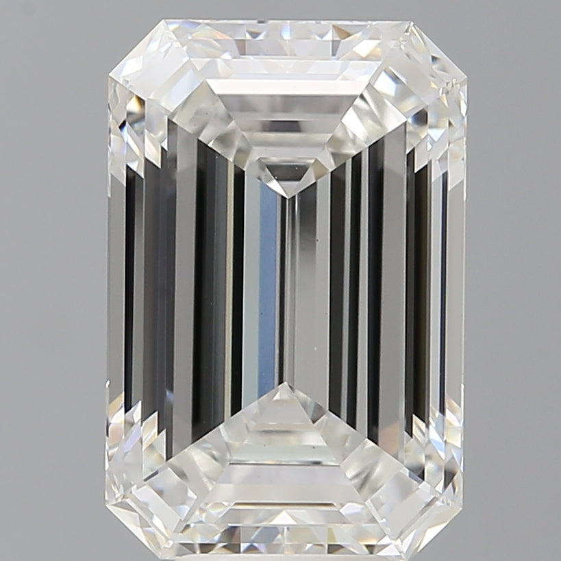 7.59 Carat Emerald Shaped, Ideal Cut, F Color, VVS2 Clarity, IGI Certified Lab Grown Diamond