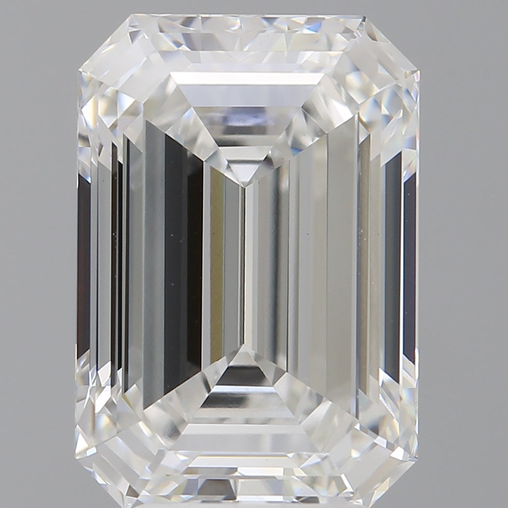 4.59 Carat Emerald Shaped, Ideal Cut, E Color, VVS2 Clarity, IGI Certified Lab Grown Diamond