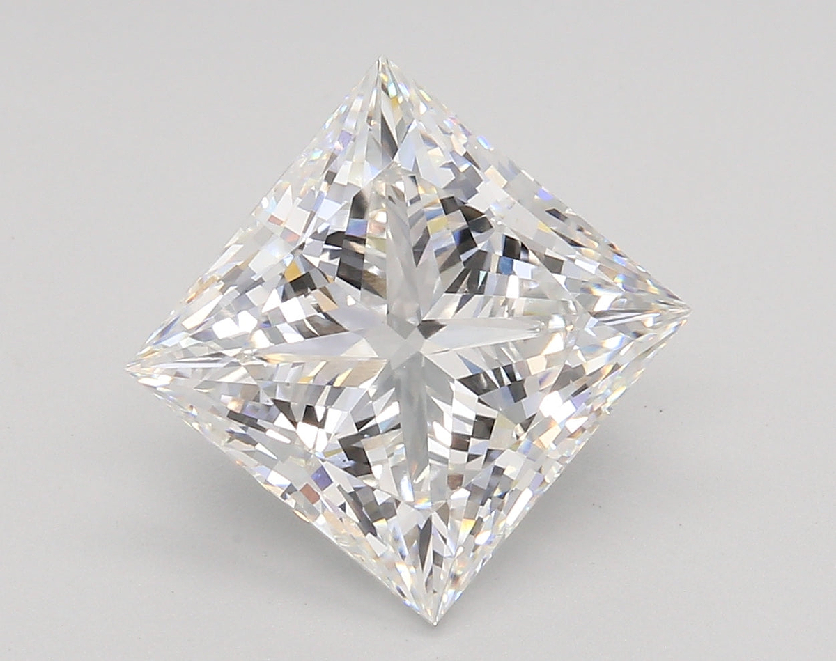 5.07 Carat Princess Shaped, Ideal Cut, E Color, VS1 Clarity, IGI Certified Lab Grown Diamond