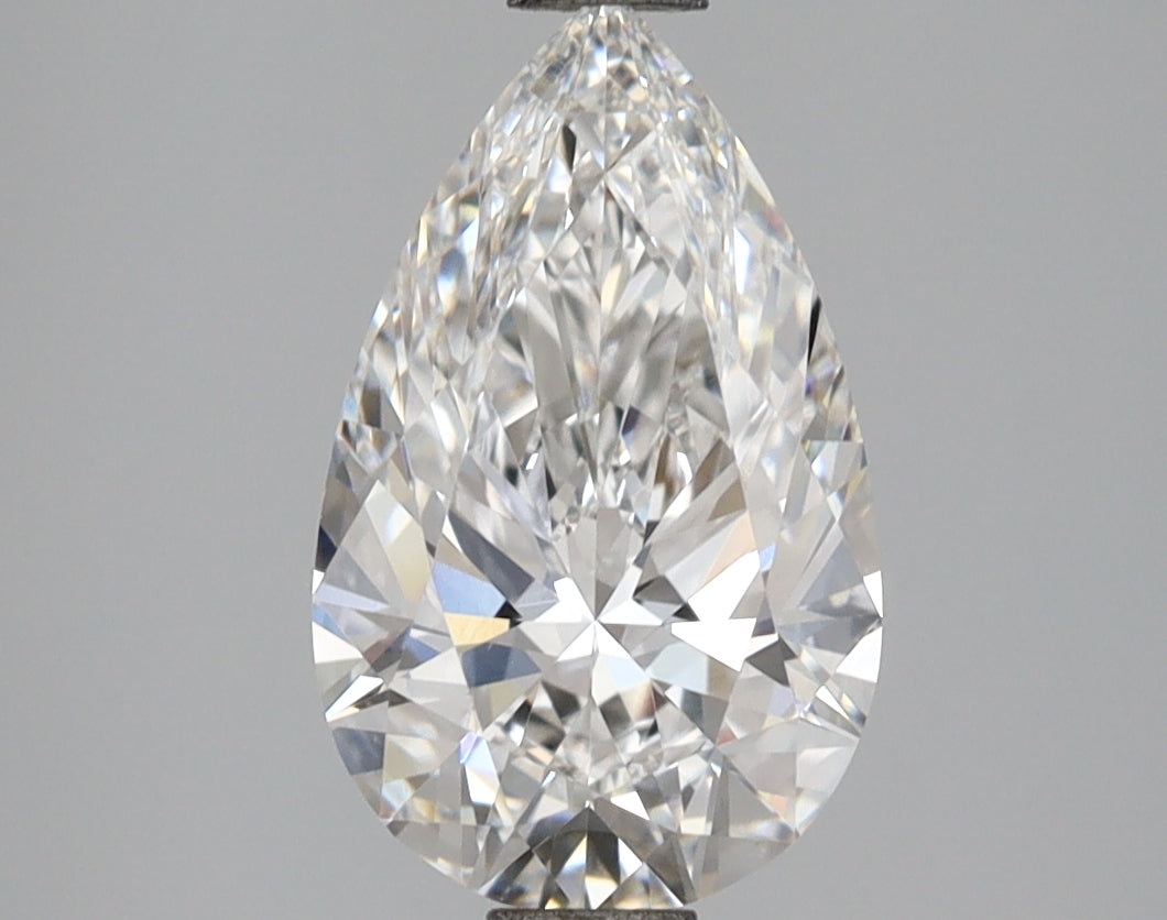 2.59 Carat Pear Shaped, Ideal Cut, E Color, VVS2 Clarity, IGI Certified Lab Grown Diamond