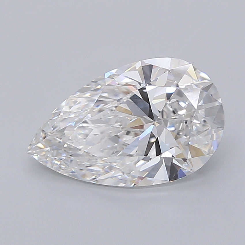 2.53 Carat Pear Shaped, Excellent Cut, E Color, VVS2 Clarity, IGI Certified Lab Grown Diamond