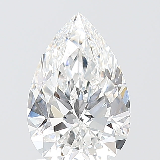1.52 Carat Pear Shaped, Ideal Cut, D Color, VS2 Clarity, IGI Certified Lab Grown Diamond