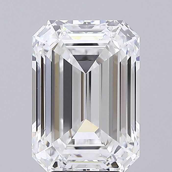 5.09 Carat Emerald Shaped, Ideal Cut, E Color, VS1 Clarity, IGI Certified Lab Grown Diamond